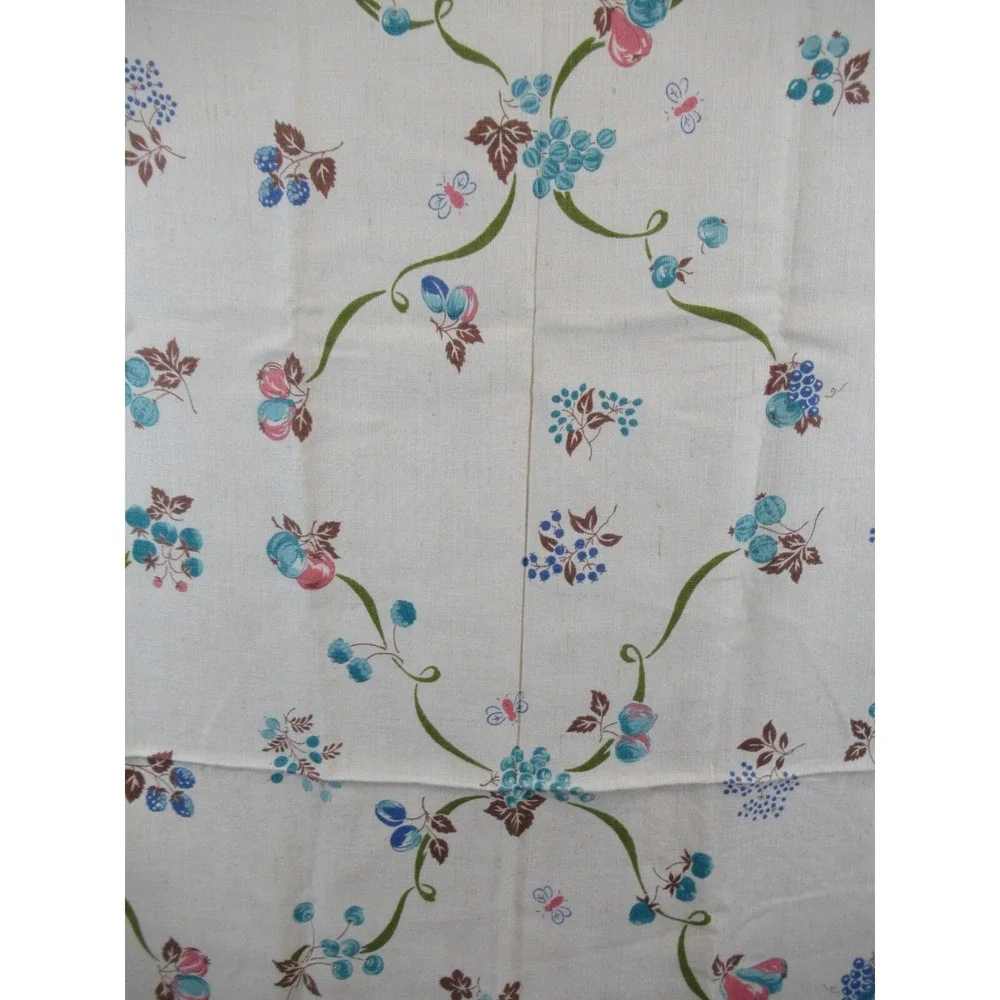 Vintage Fruit Print Cotton Blend Tablecloth 49